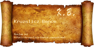 Kruzslicz Bence névjegykártya