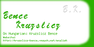 bence kruzslicz business card